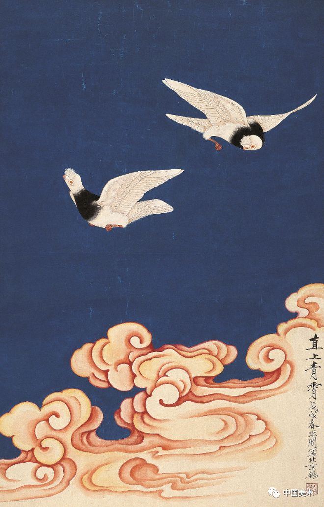 于非闇工笔花鸟的绝妙构图 书画知识 第2张