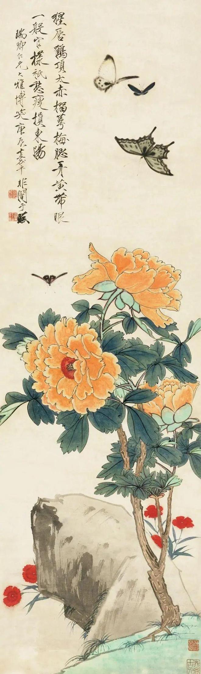 于非闇工笔花鸟的绝妙构图 书画知识 第13张