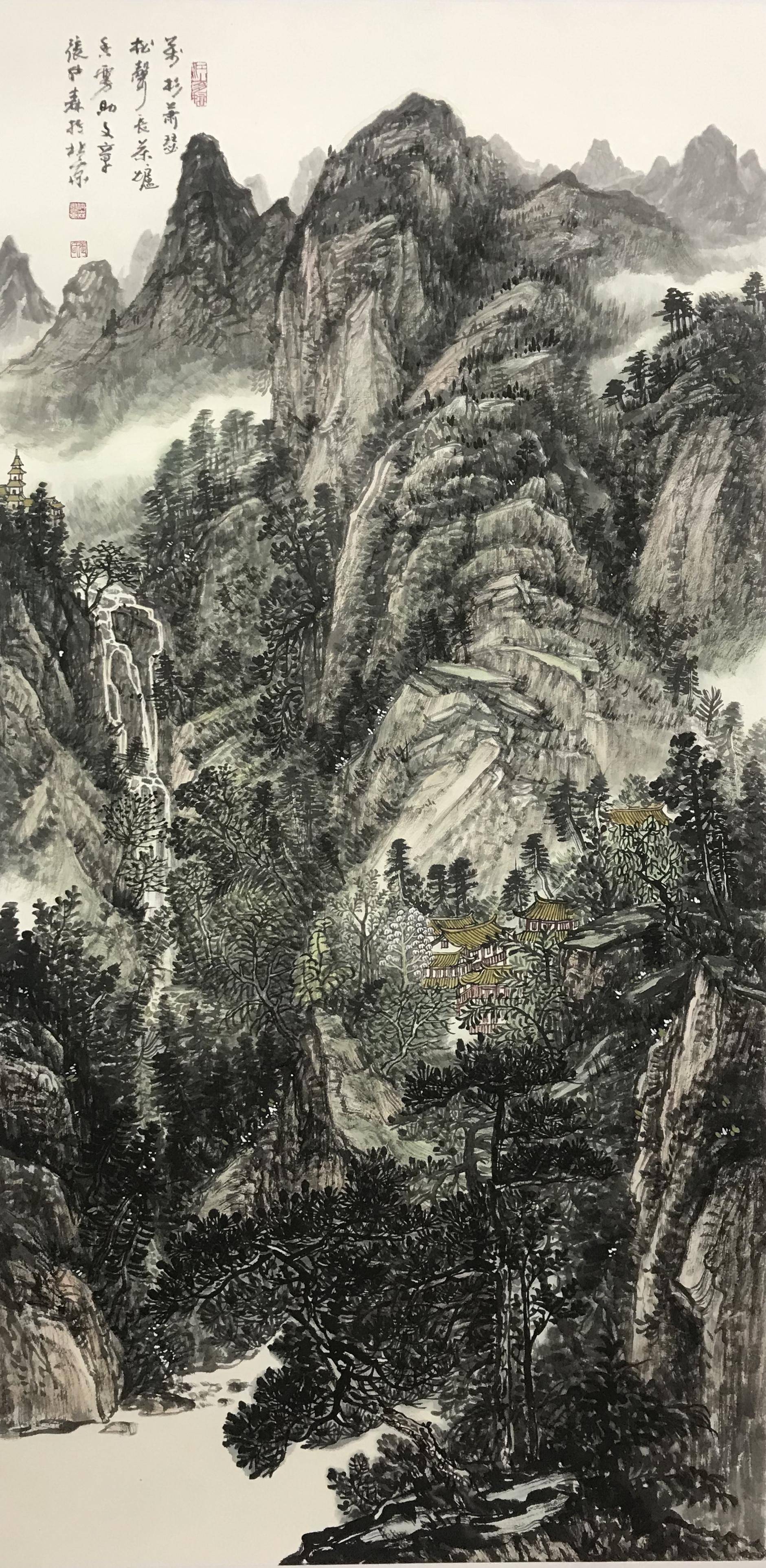 王蒙的满构图对张仕森全景山水画的影响 书画知识 第3张