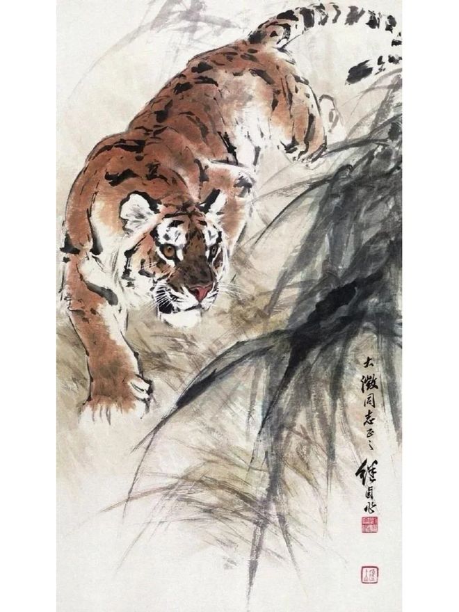 写意老虎的画法讲解及名画欣赏 书画知识 第7张