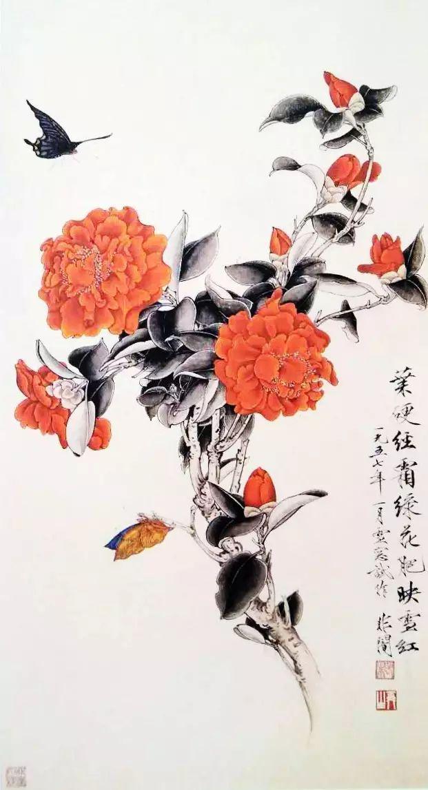 于非闇工笔花鸟的绝妙构图 书画知识 第6张