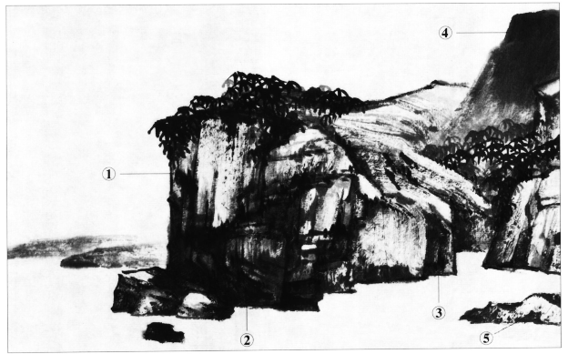 峰、峦、岭、崖、矶、坡的画法 书画知识 第13张