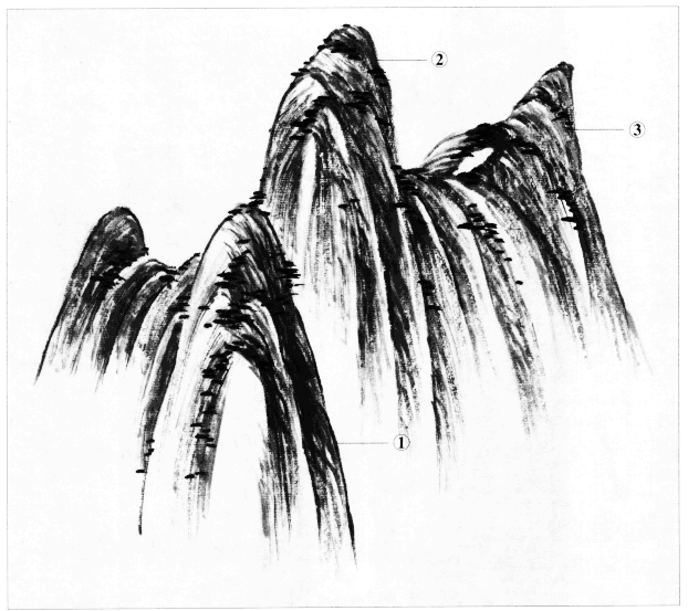 峰、峦、岭、崖、矶、坡的画法 书画知识 第5张