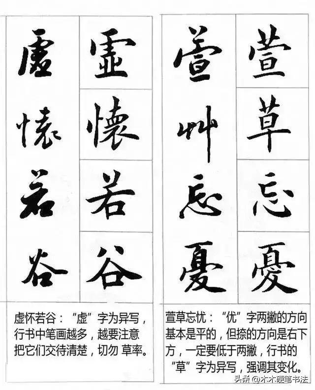 行书基础笔法图解，简单易学 书画知识 第7张