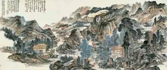 细谈张大千泼墨泼彩山水画的三大特点四大特色 书画知识 第1张