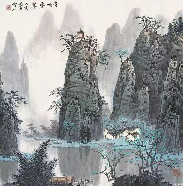 中国画中的山石，竟然有那么多画法 书画知识 第4张