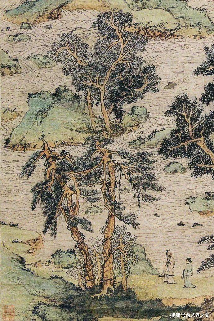 文徵明《万壑争流图》 历代国画 第9张