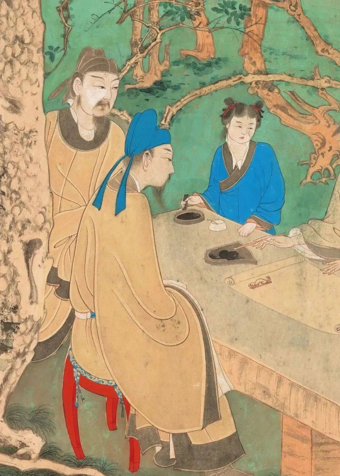 张大千 《松下高士文会图》 历代国画 第11张