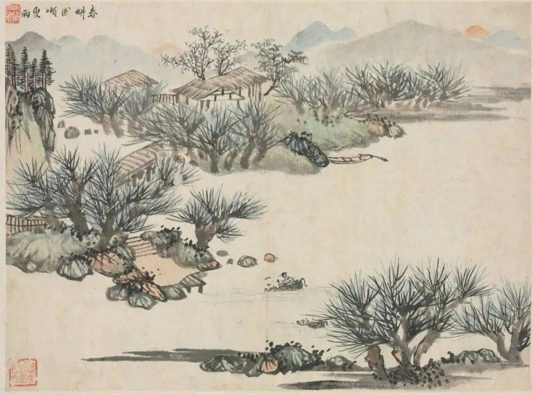 查士标《四季山水图册》 历代国画 第2张