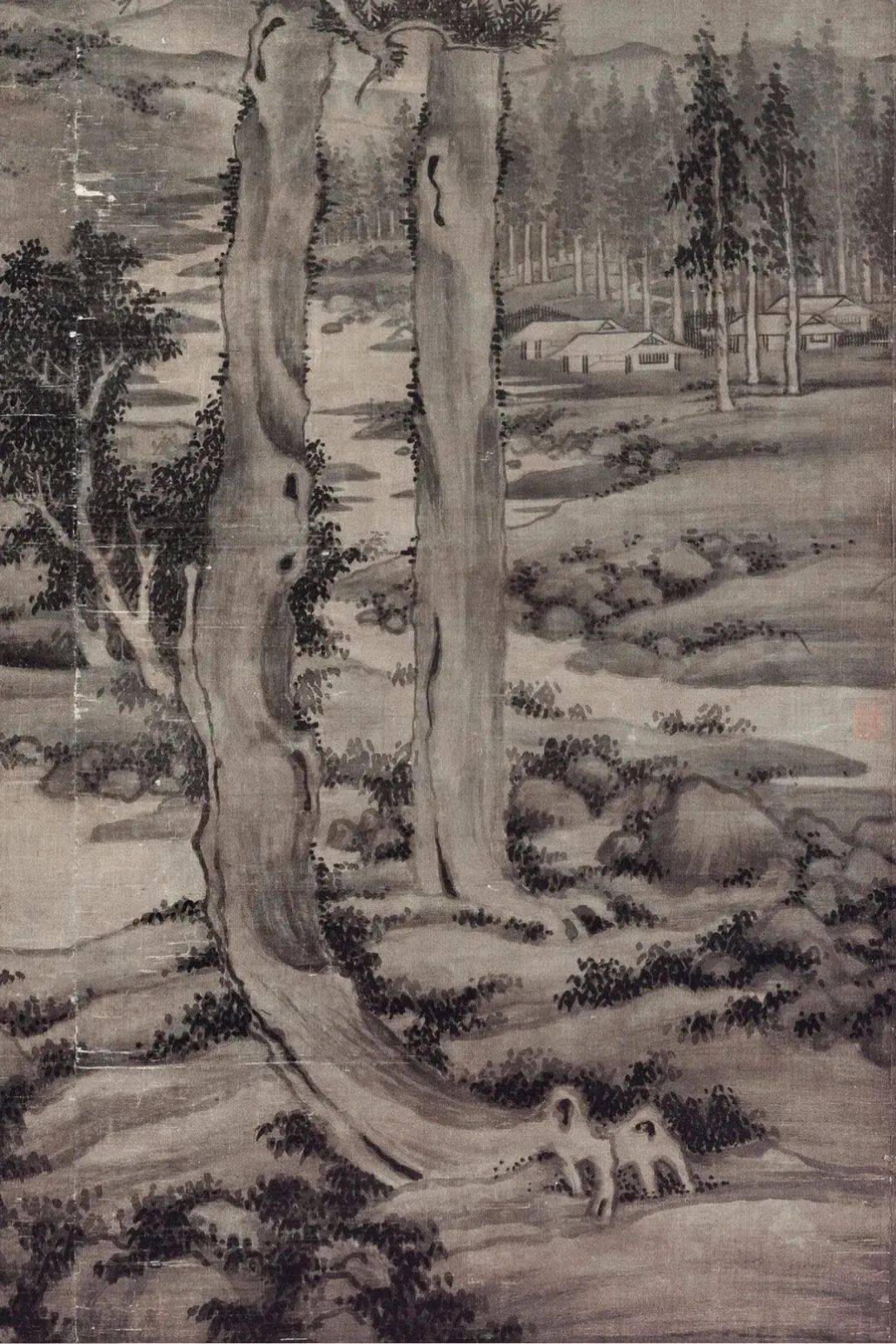 吴镇《双松图》 历代国画 第5张