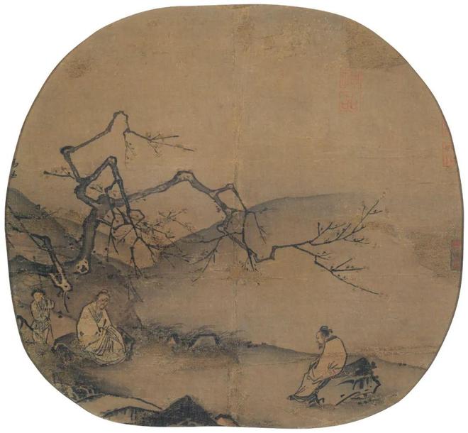 马远《梅间俊语图》 历代国画 第1张