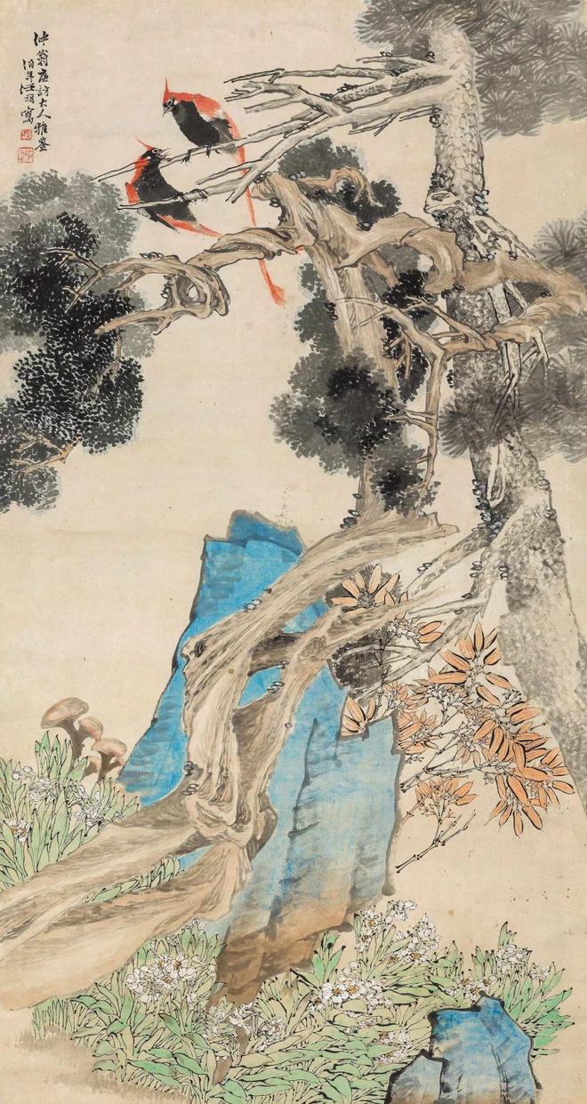任伯年《百寿图》 历代国画 第6张