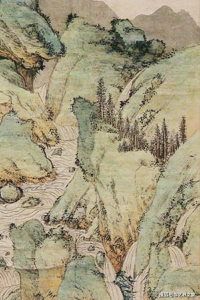 文徵明《万壑争流图》 历代国画 第7张