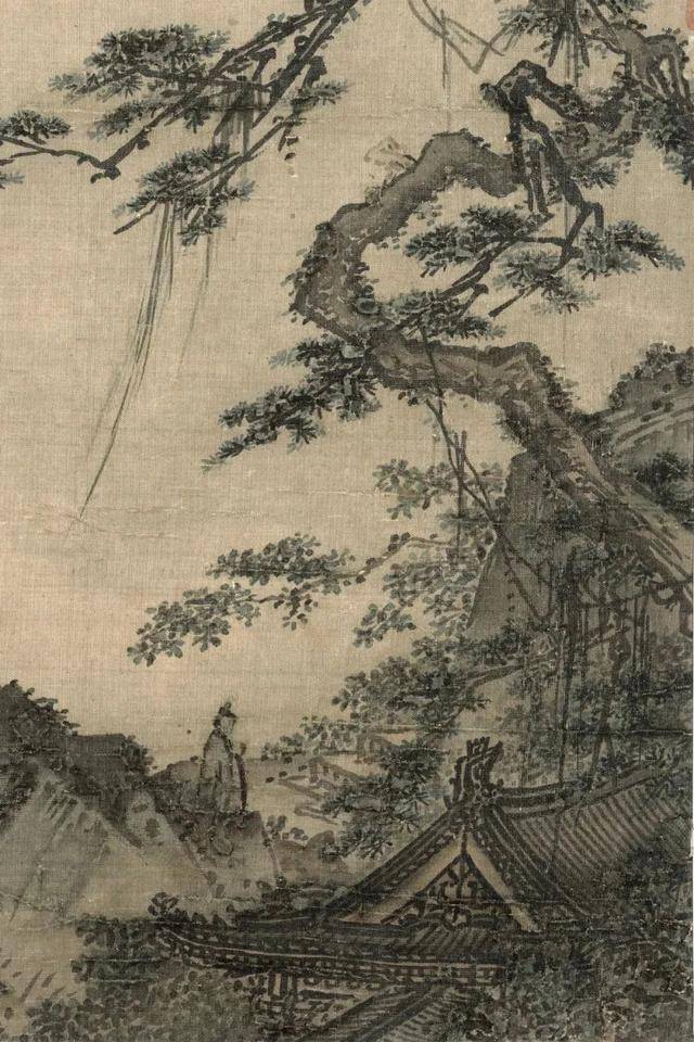 马麟《长松山水图》 历代国画 第3张