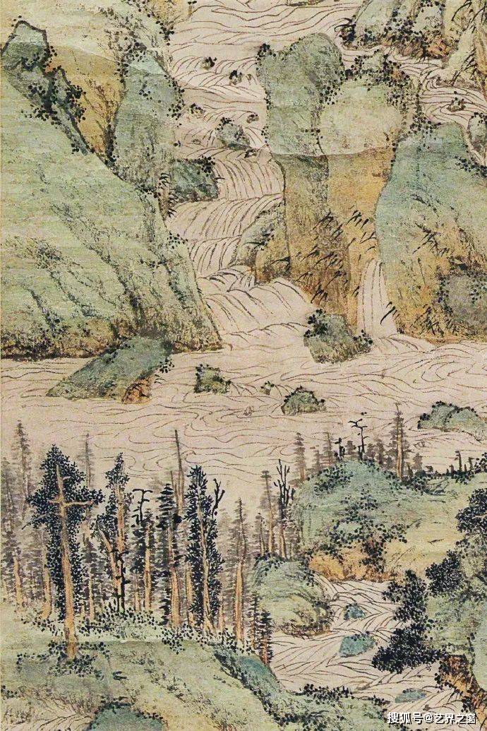 文徵明《万壑争流图》 历代国画 第8张