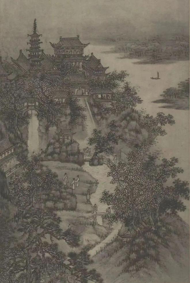 谢时臣《虎丘图》 历代国画 第9张