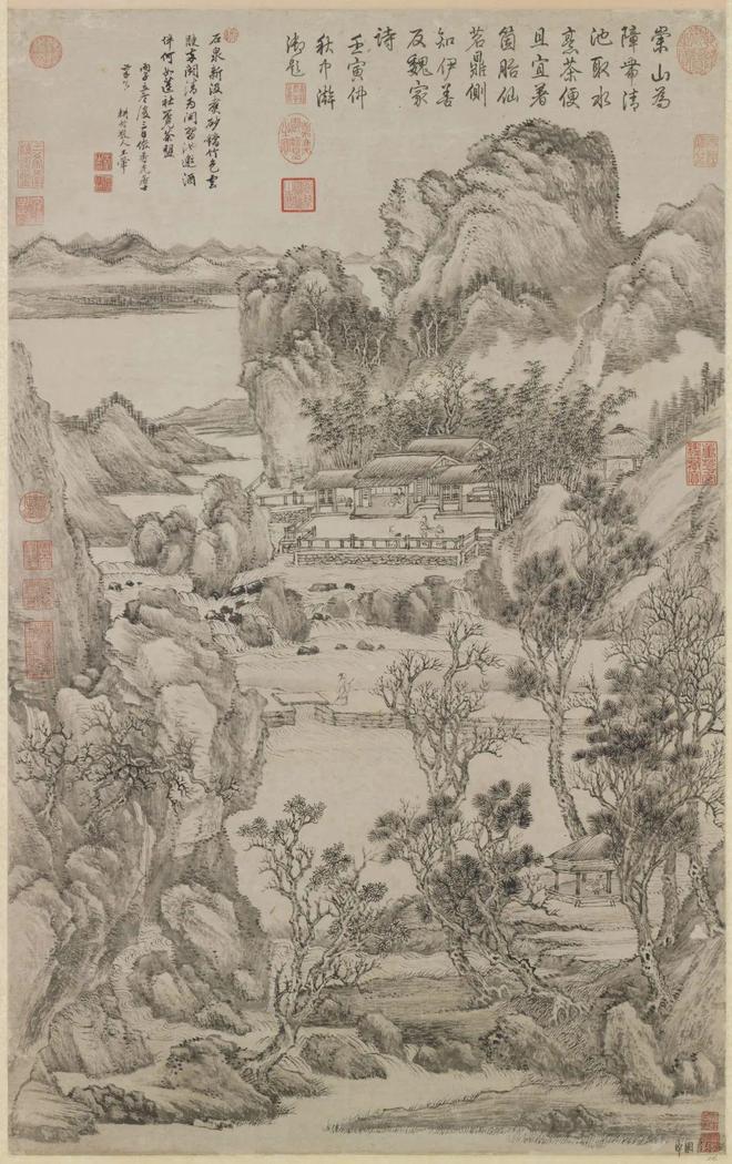 王翚《石泉试茗图》 历代国画 第1张