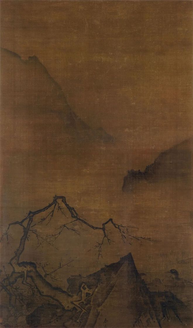 马远《梅石图》（传） 历代国画 第1张