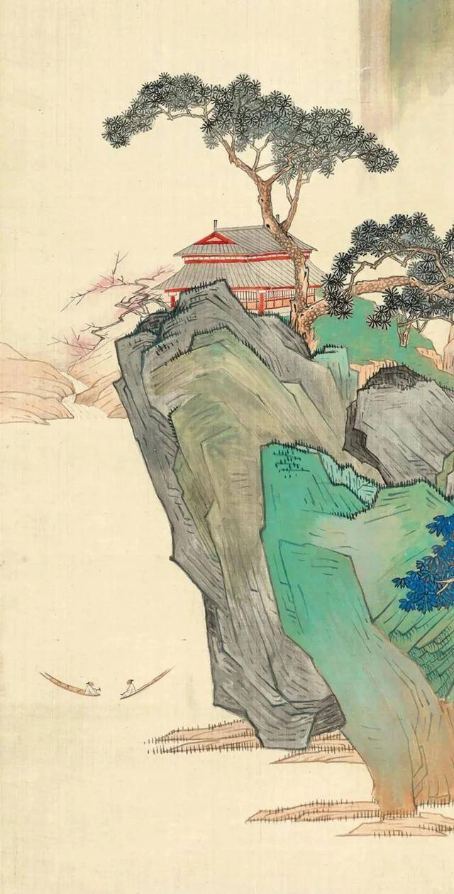 于非闇《碧山双艇》 历代国画 第3张