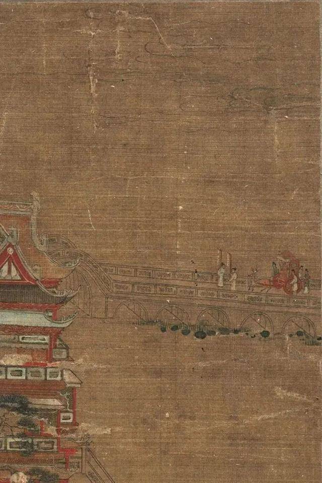 传仇英《仿李昭道湖畔宫图》 历代国画 第5张