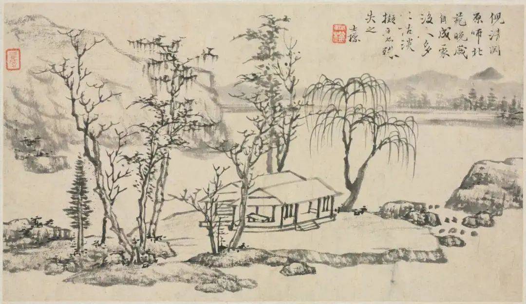 查士标《四季山水图册》 历代国画 第1张