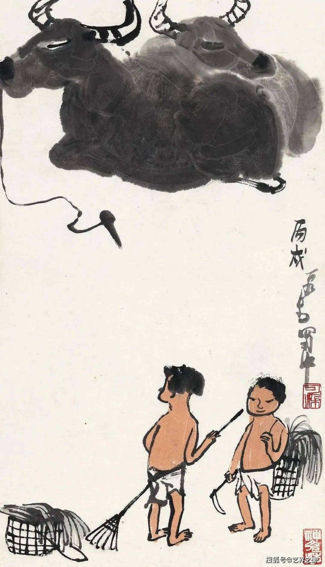 李可染《牧童图》 历代国画 第2张