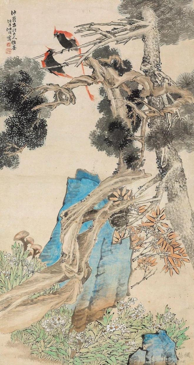 任伯年《百寿图》 历代国画 第1张