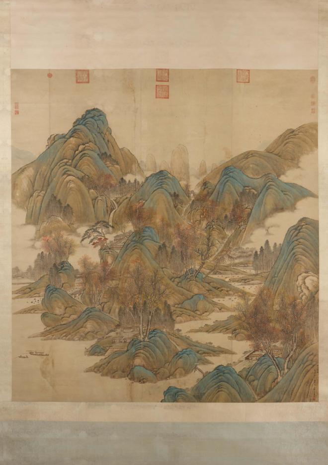 唐岱 《秋山行旅图轴》 历代国画 第1张