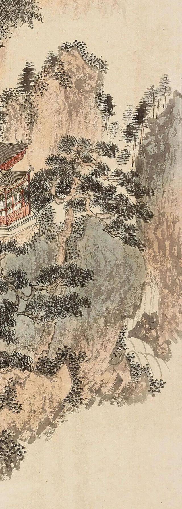 溥儒《溪山访僧》 历代国画 第3张