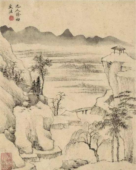 查士标《山水十开》 历代国画 第2张