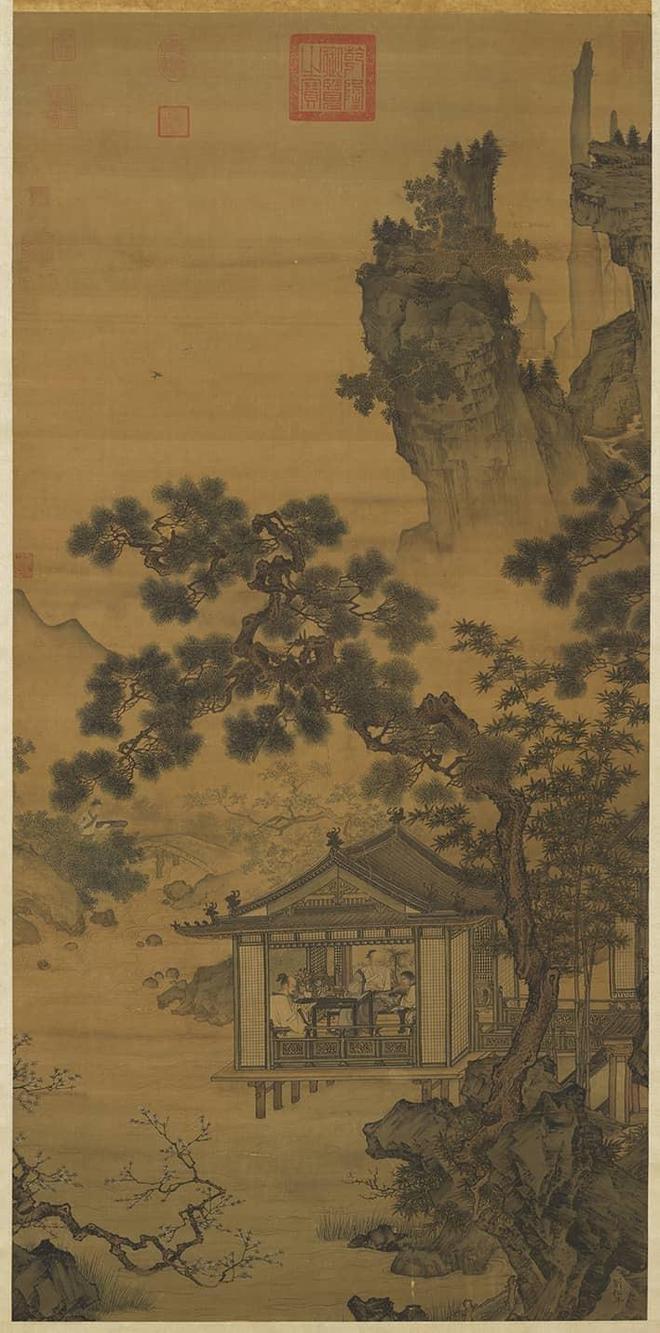 刘松年《溪亭客话图》 历代国画 第1张
