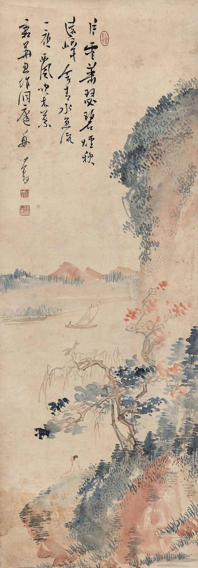 溥儒《洞庭帆影》 历代国画 第1张