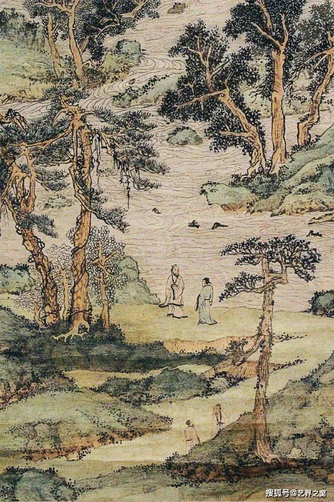 文徵明《万壑争流图》 历代国画 第3张