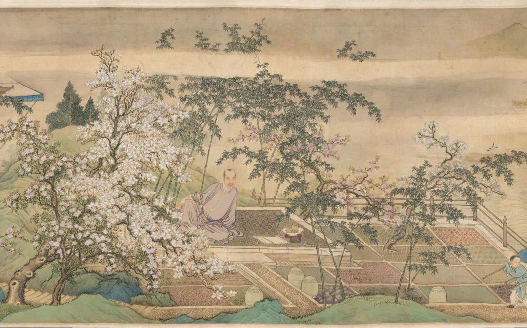 禹之鼎《春泉洗药图》 历代国画 第1张