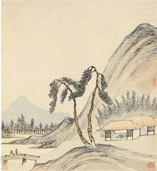 王綦《山水田园册》 历代国画 第8张