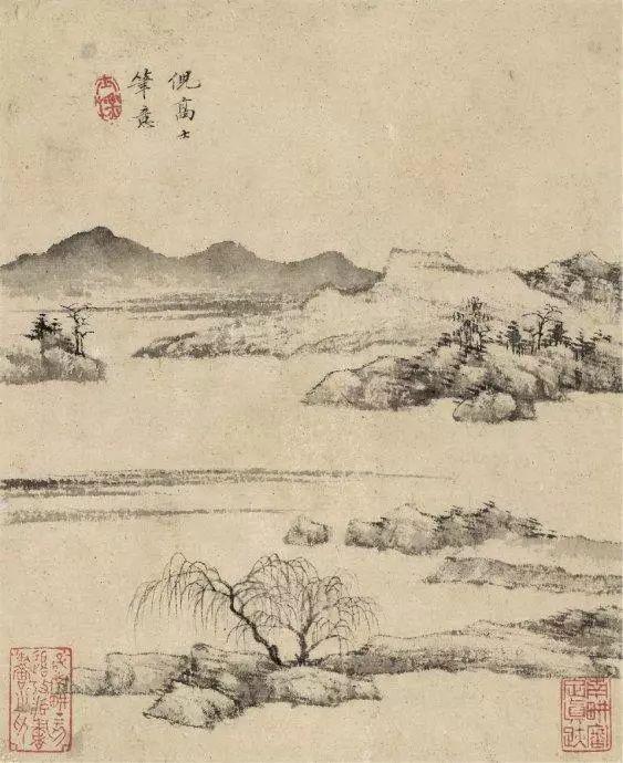 查士标《山水十开》 历代国画 第3张