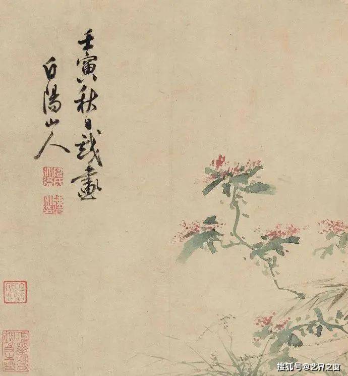 陈淳《怪石秋葵图》 历代国画 第3张