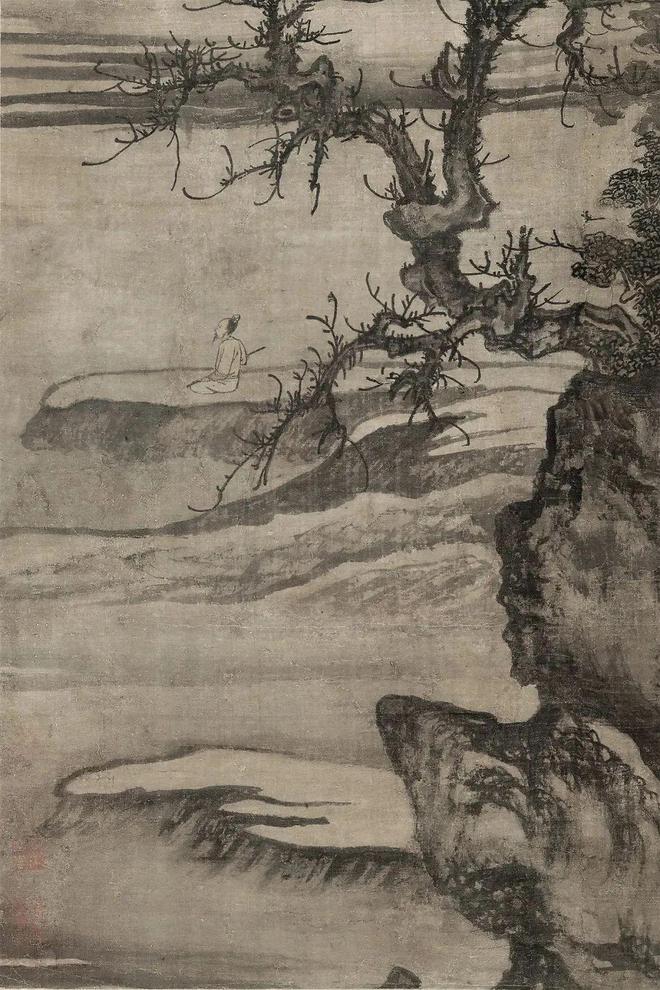 唐棣《摩诘诗意图轴》 历代国画 第6张