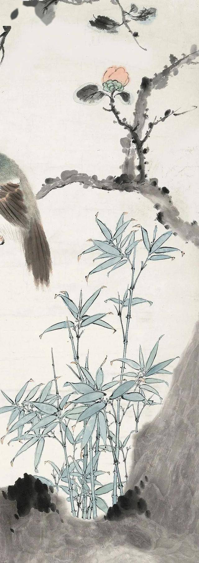 江寒汀《鸣禽图》 历代国画 第3张