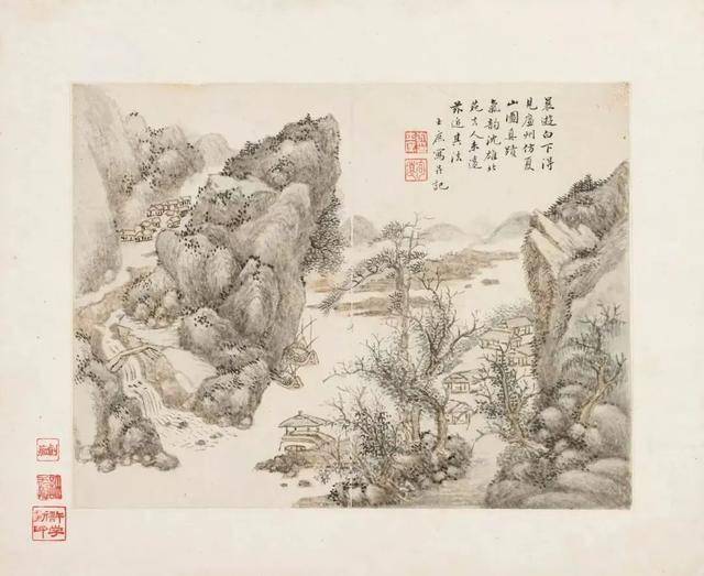 方士庶《仿古山水册》 历代国画 第2张