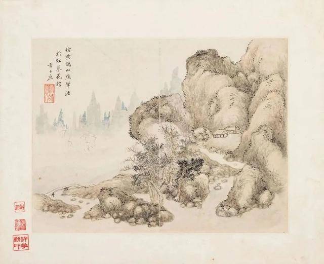 方士庶《仿古山水册》 历代国画 第4张