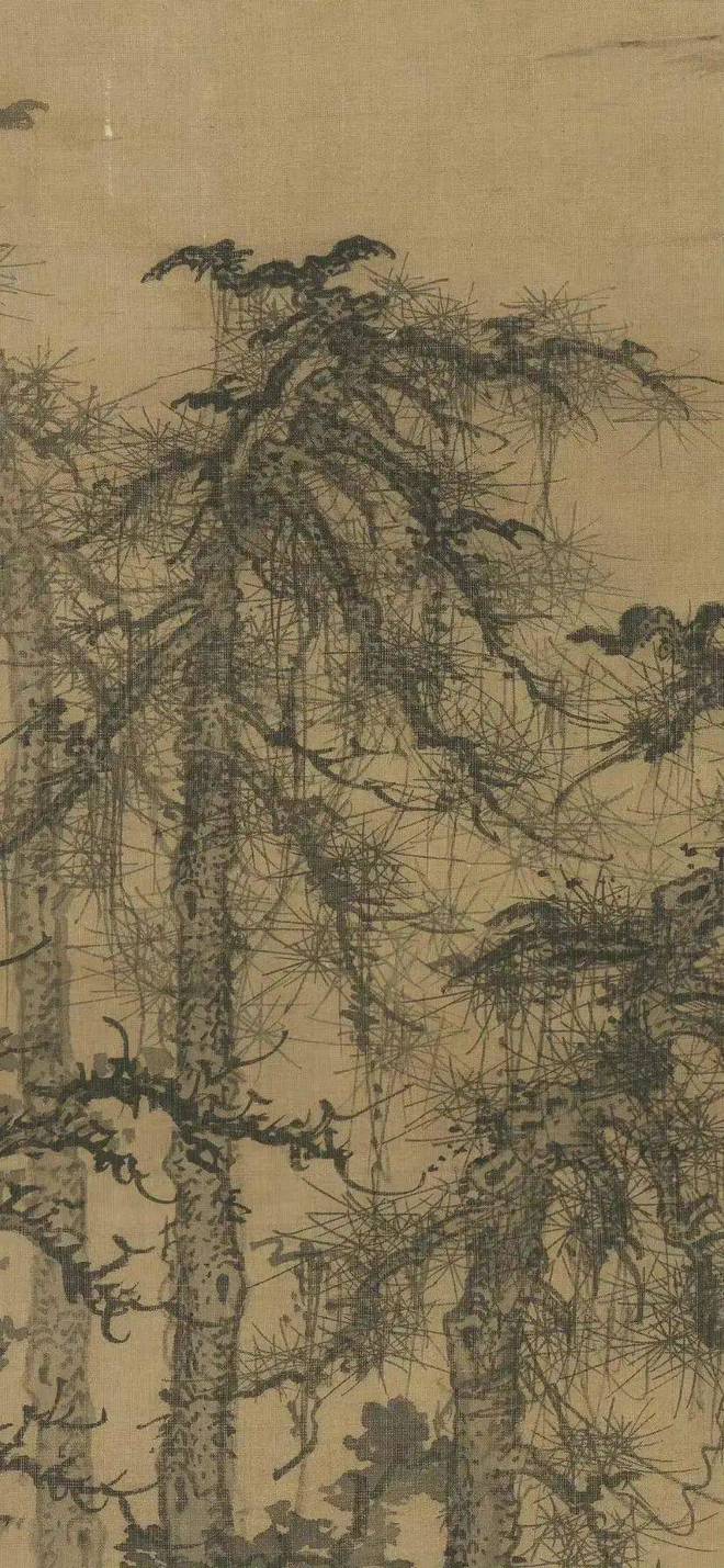 朱德润《林下鸣琴图》 历代国画 第7张