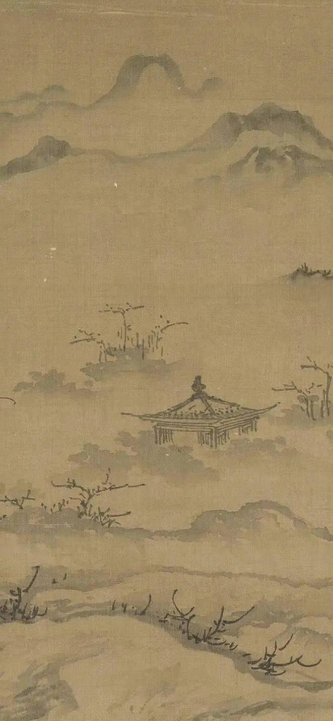 朱德润《林下鸣琴图》 历代国画 第12张