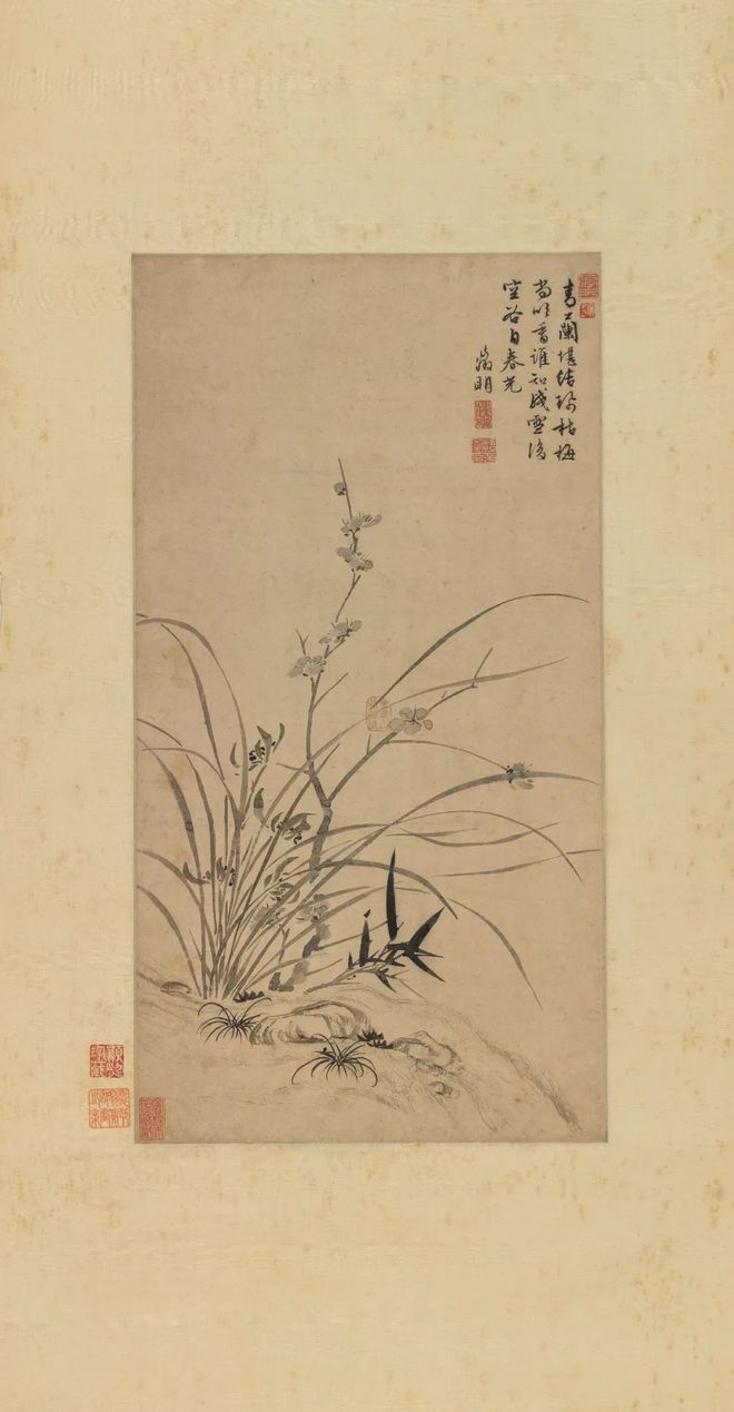 文徵明《三友圖》 历代国画 第1张