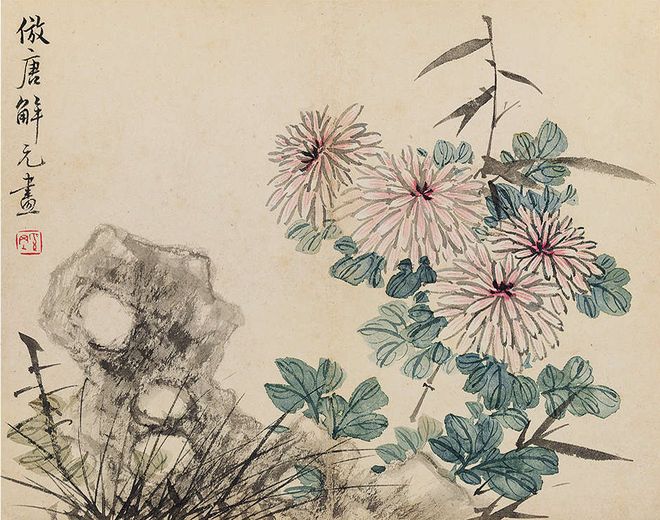 奚冈《花卉册》十二开 历代国画 第6张