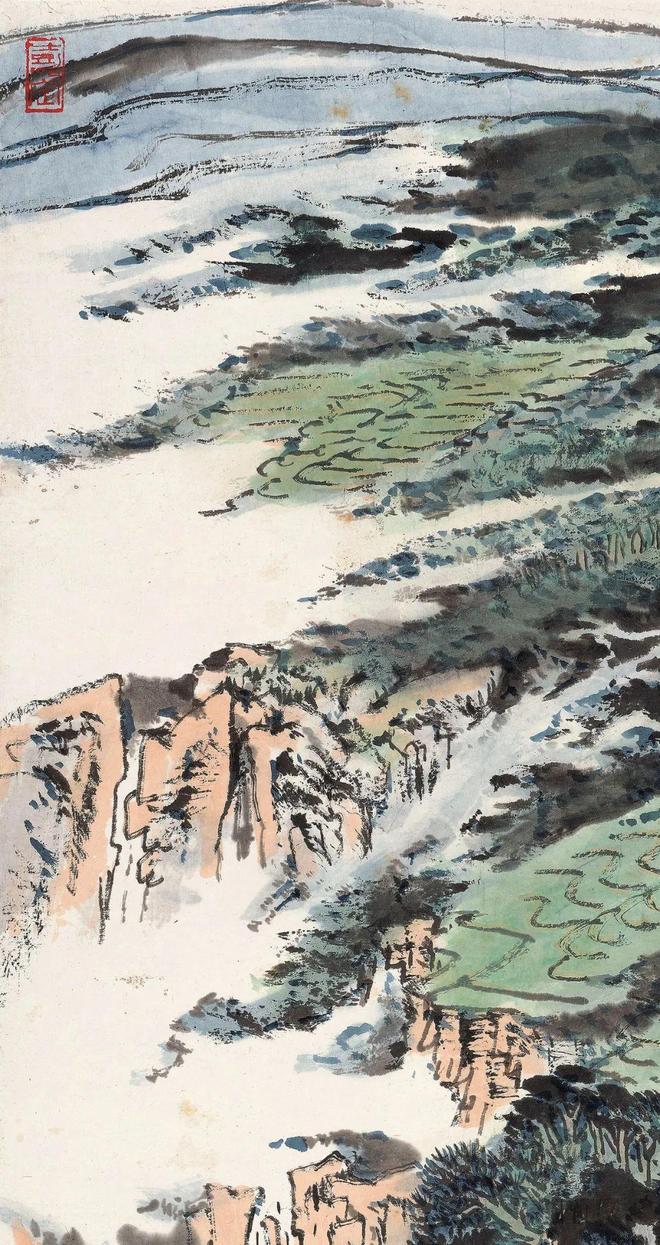陆俨少 《雁荡新居》 历代国画 第3张