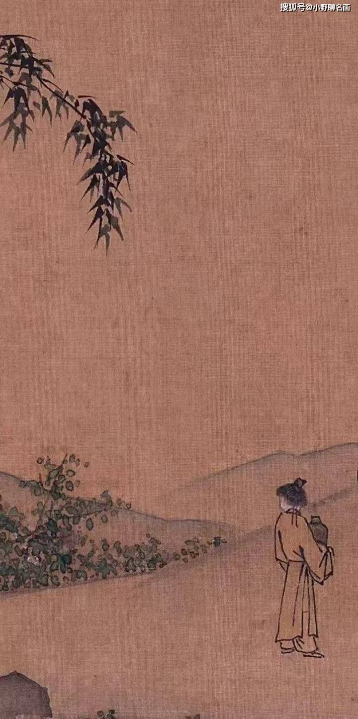 马远《月下把杯图》 历代国画 第3张
