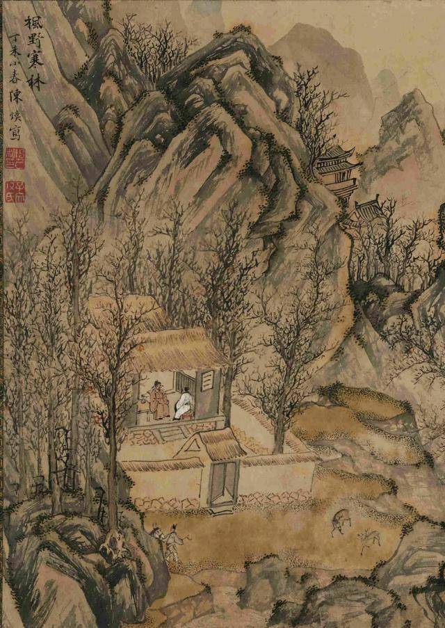 陈焕《枫野寒林图》 历代国画 第3张