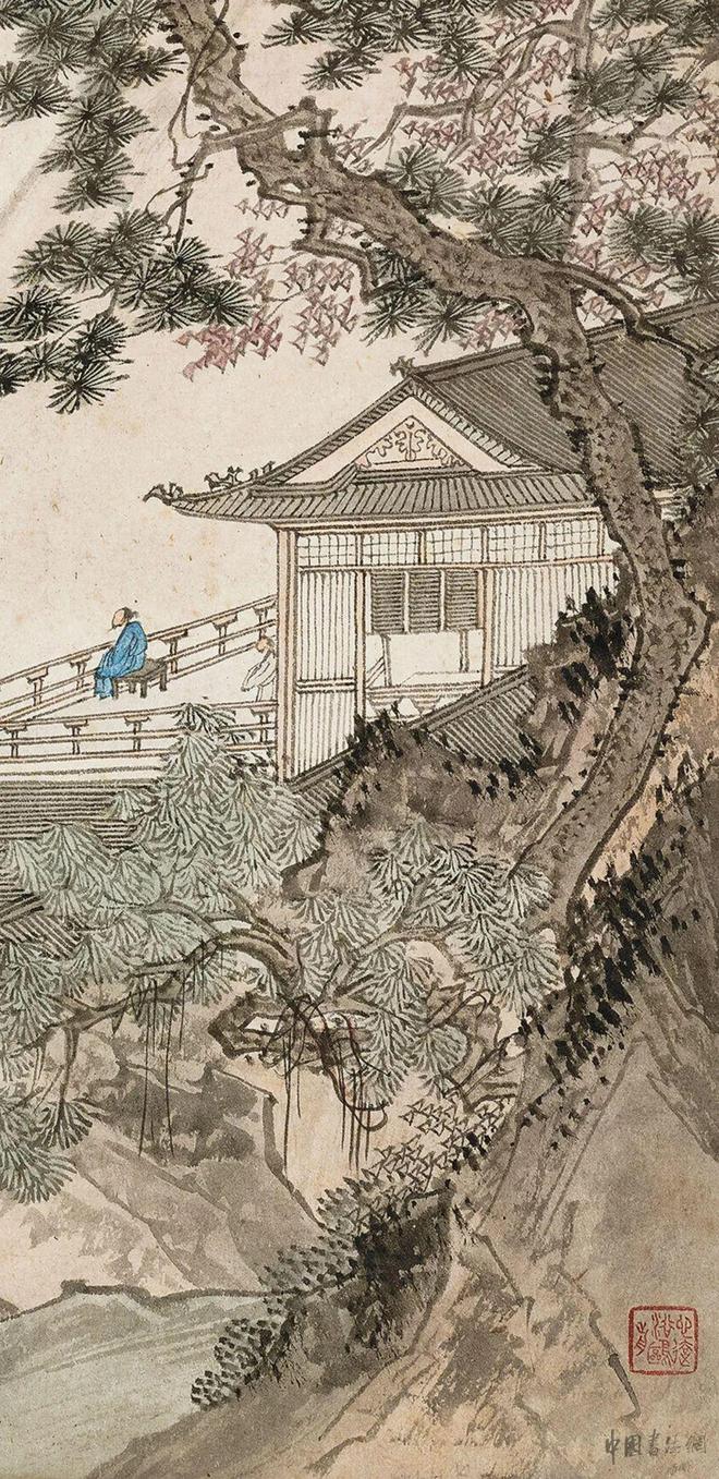 溥儒《木落寒郊》 历代国画 第3张