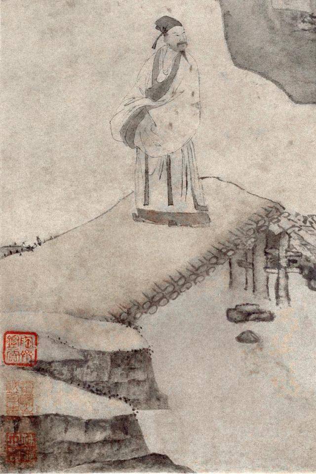 唐寅《观梅图轴》 历代国画 第9张
